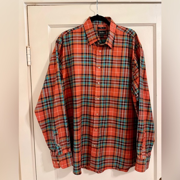 Neiman Marcus Vibrant Plaid Button Down Shirt - Picture 2 of 8